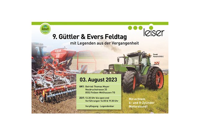 Evers am 9. Güttler & Evers Feldtag, Leiser Academy - Evers Agro